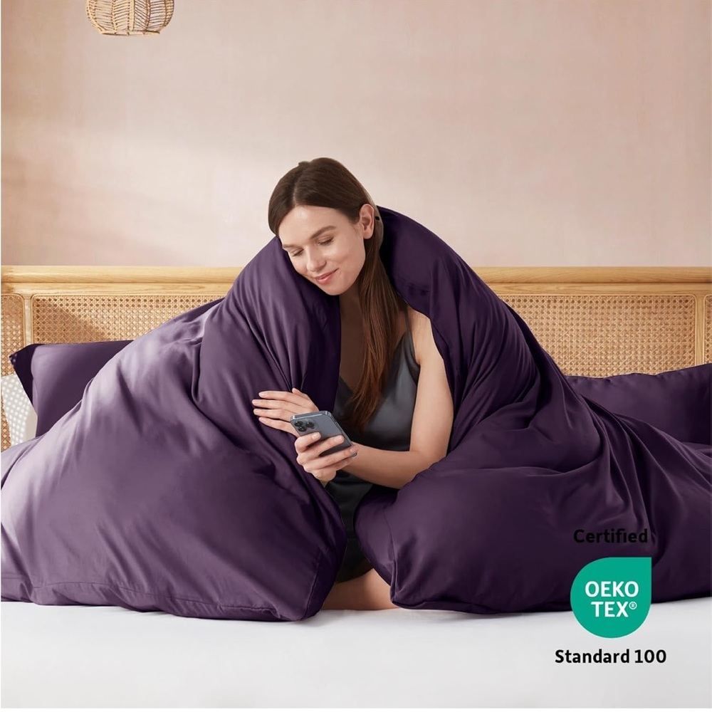 Nestl Purple California King Duvet Cover Set - Picture 3 of 5